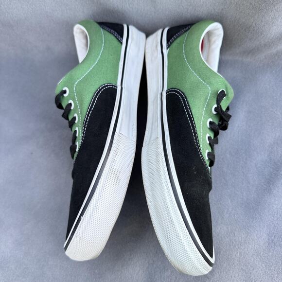 Vans Era Shoes Mens Size 12‎ Black Green Suede Canvas Skate POP Low Top Classic - Picture 7 of 9